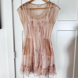 Miss Selfridge sheer dress nude embroidered summer 12